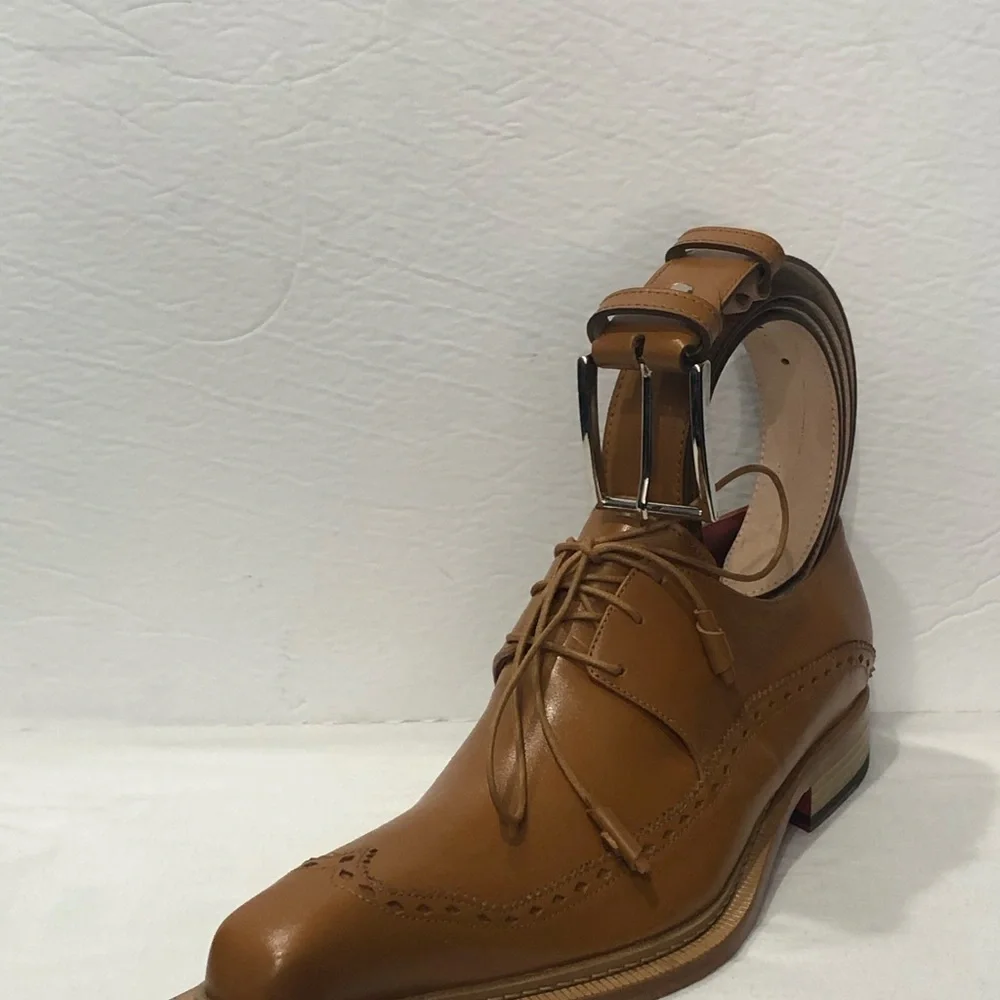 Emilio Franco shoes Italian leather cognac oxford